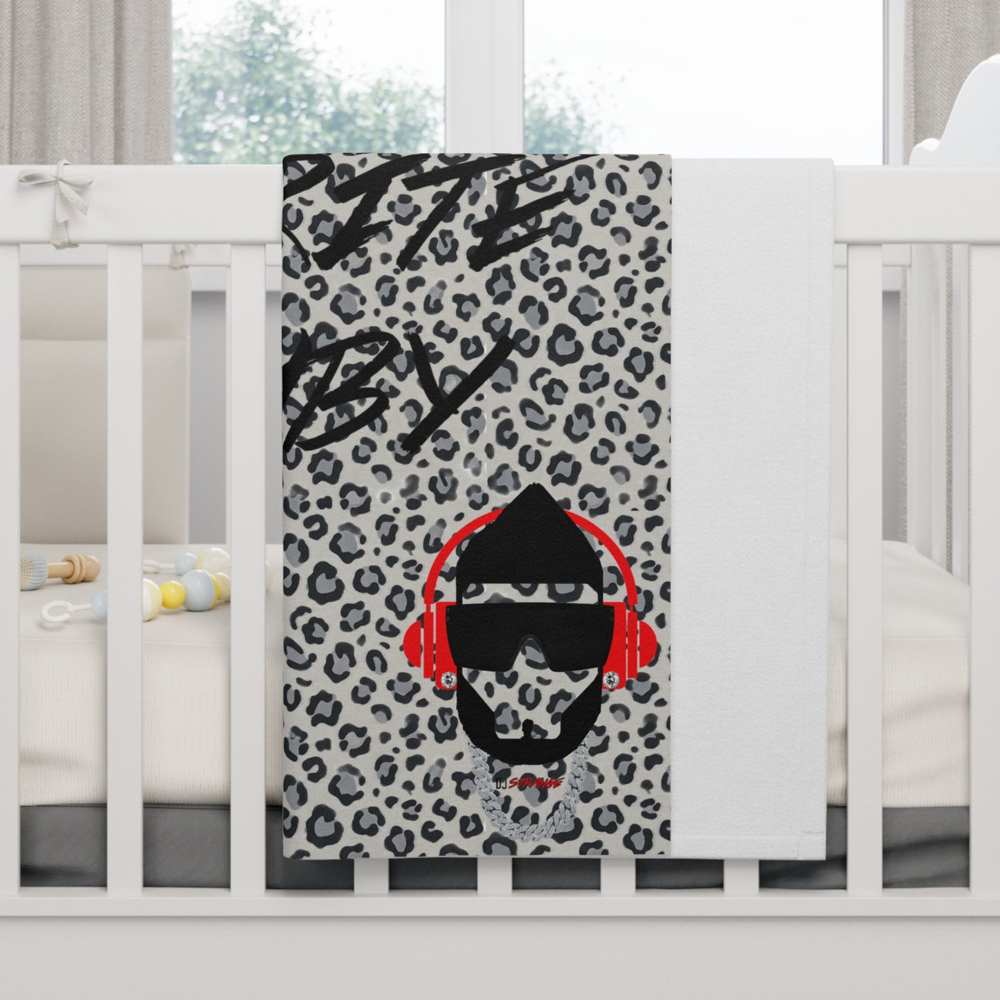 Leopard Baby Blanket — "Your Favorite Neighby" Fleece Throw for Nursery Gift