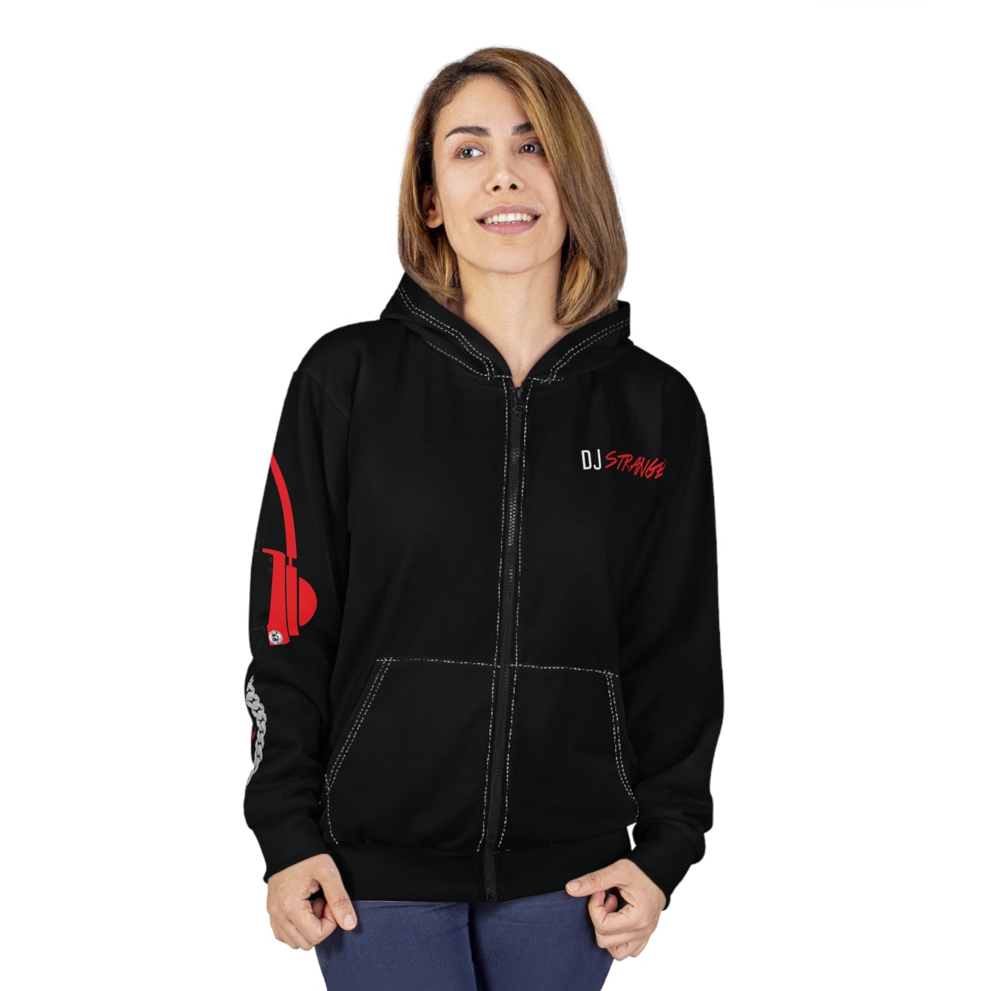 Unisex Zip Hoodie - DJ STRANGE & NEIGHBOR Graphic AOP
