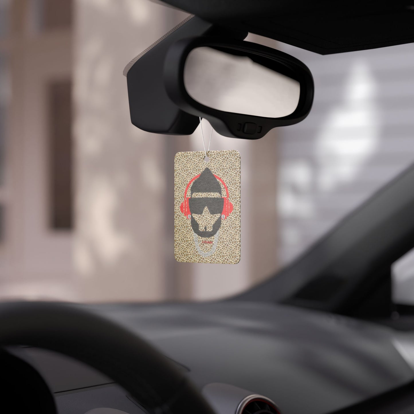 Leopard Strange Silhouette Headphones Car Air Freshener – Rocker Retro Scent Hanger