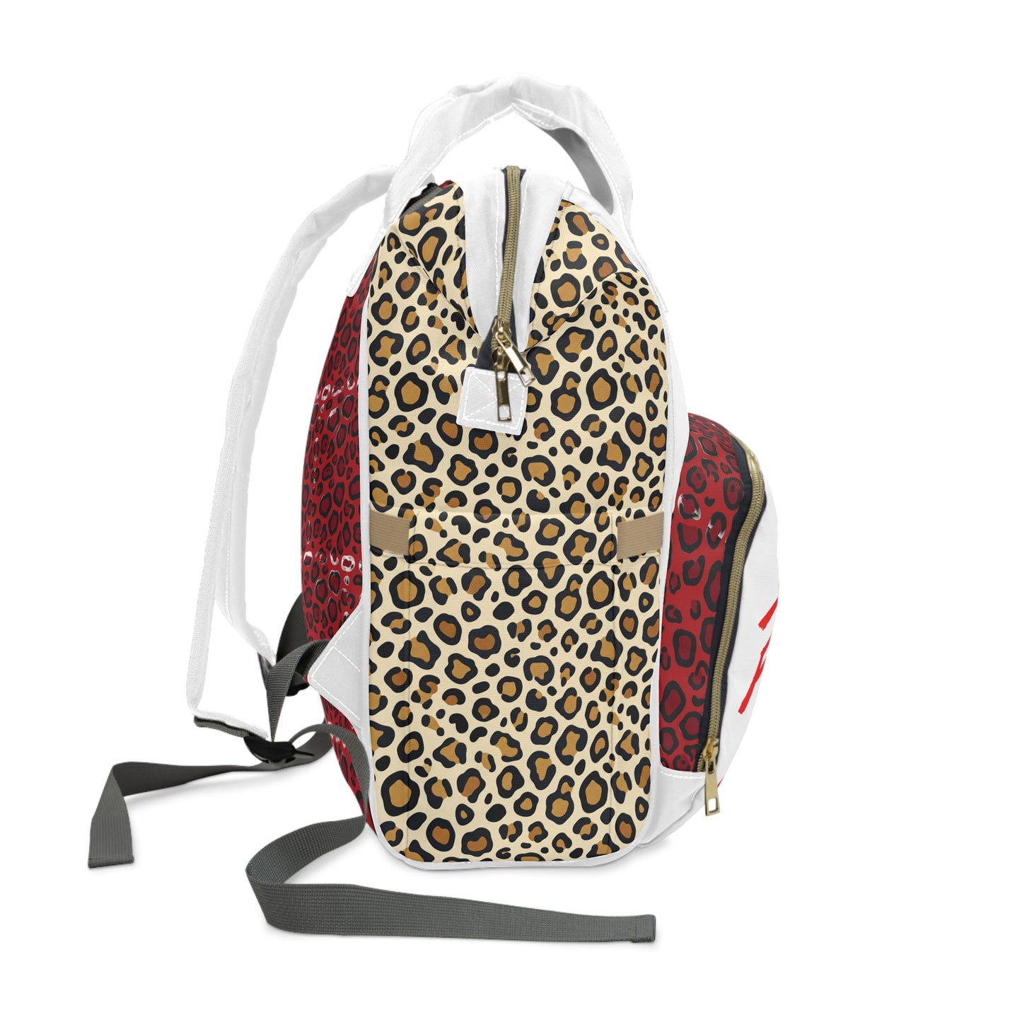 Leopard Patch Multifunctional Diaper Backpack — "Your Favorite Neighby"