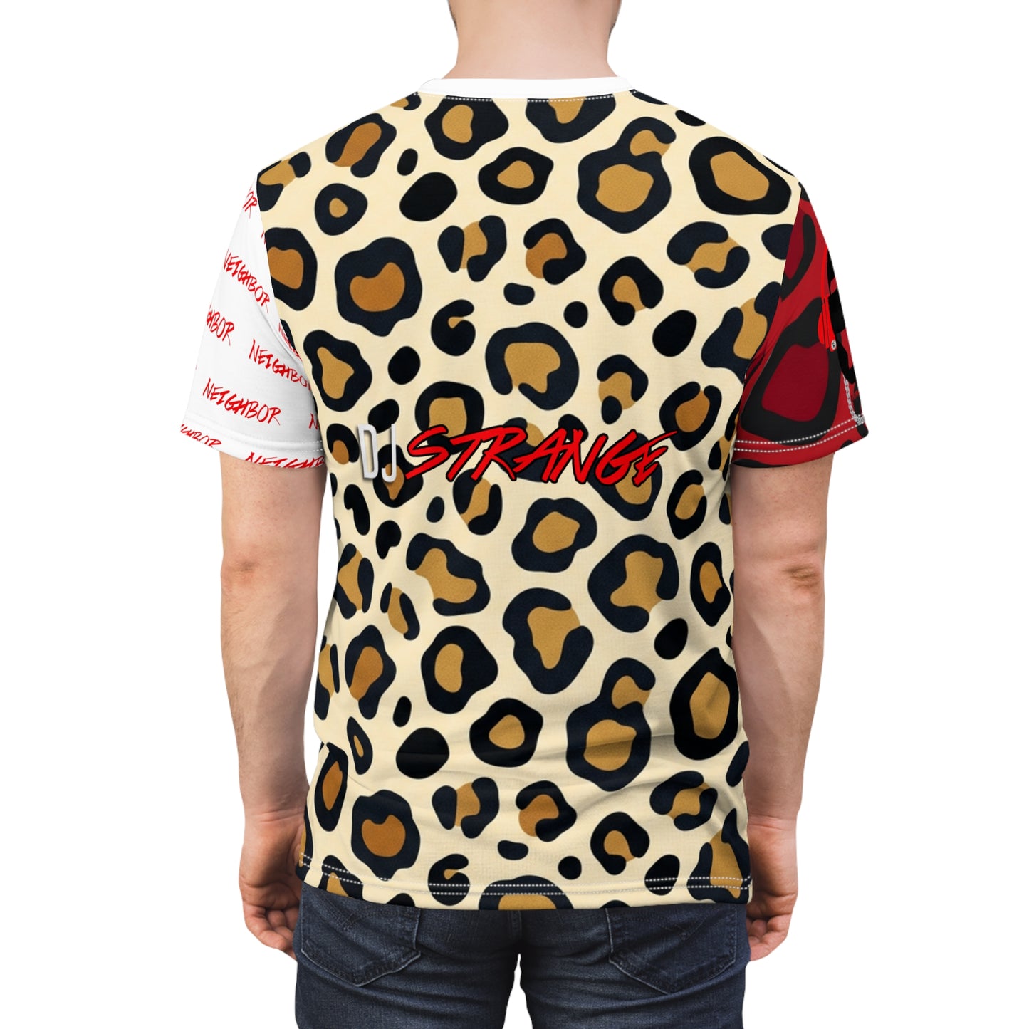 Strange Wear Leopard Graphic Tee — All-Over Print Streetwear