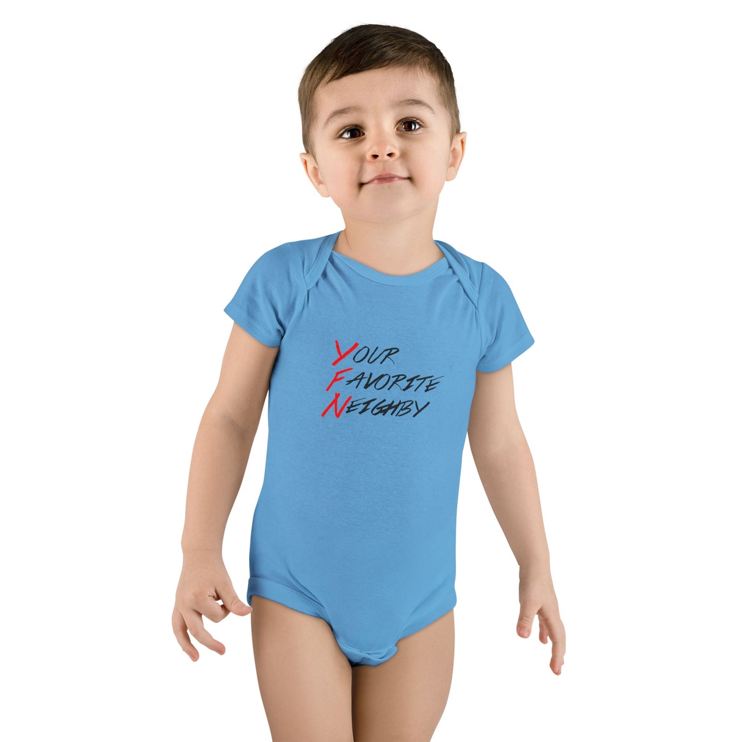 Neighby Baby Onesie - "Your Favorite Neighby" Baby Bodysuit with Strange Silhouette