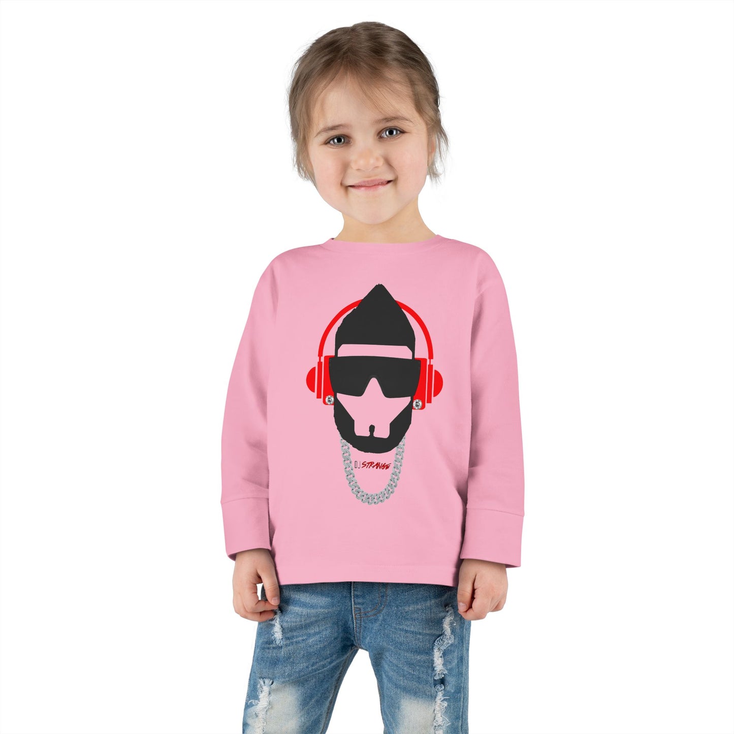 Toddler Long Sleeve Tee — DJ Strange Silhouette Graphic