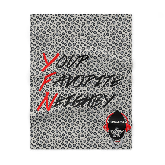 Leopard Baby Blanket — "Your Favorite Neighby" Fleece Throw for Nursery Gift