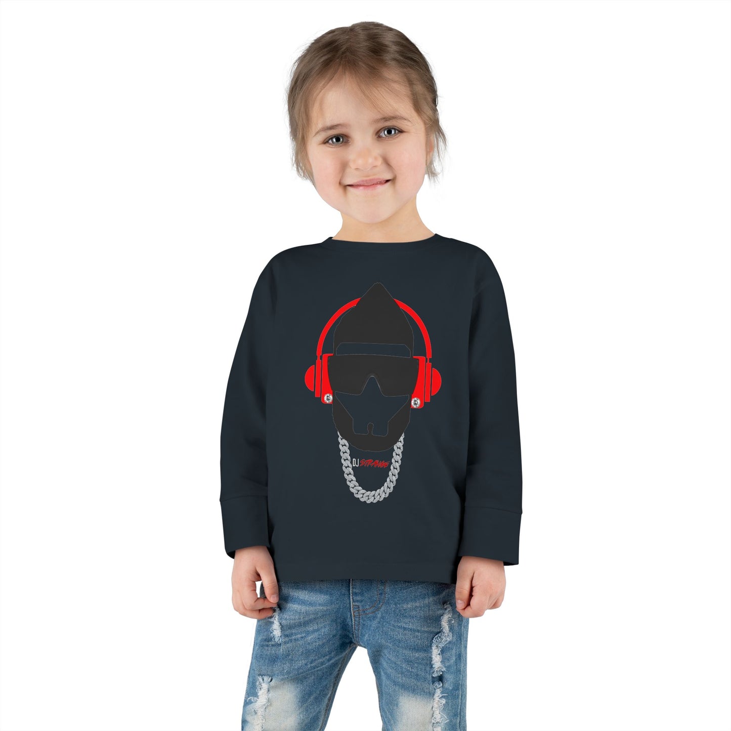 Toddler Long Sleeve Tee — DJ Strange Silhouette Graphic