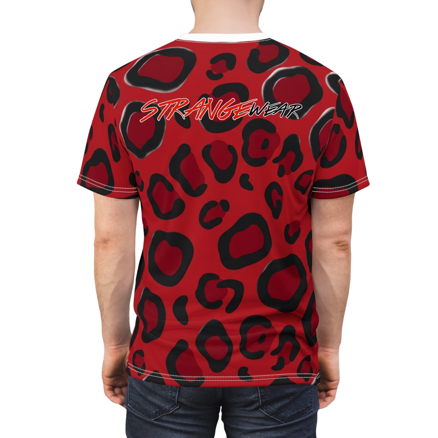 Red Leopard Print StrangeWear Graphic Tee