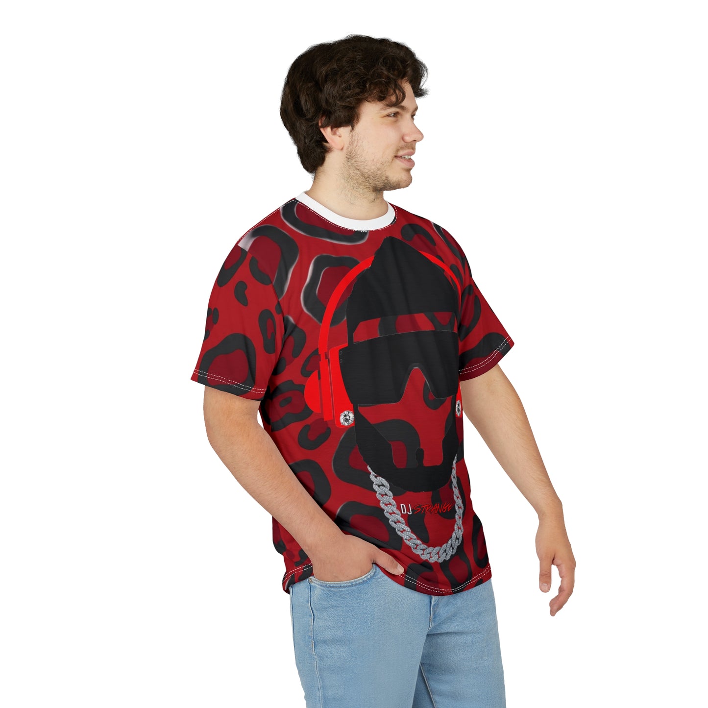 Red Leopard Print StrangeWear Graphic Tee