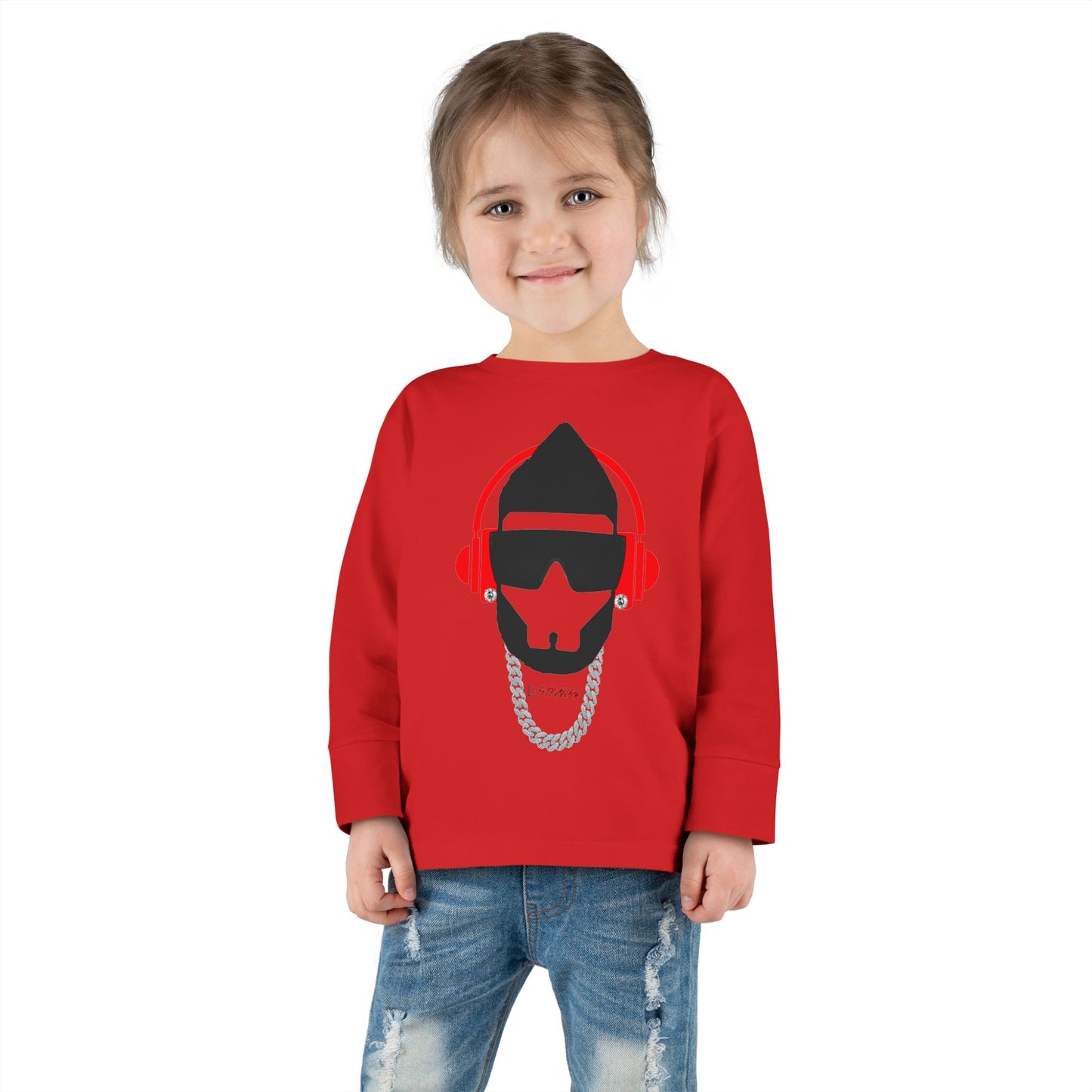 Toddler Long Sleeve Tee — DJ Strange Silhouette Graphic