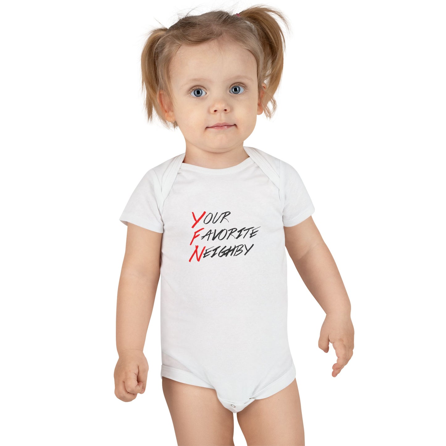 Neighby Baby Onesie - "Your Favorite Neighby" Baby Bodysuit with Strange Silhouette