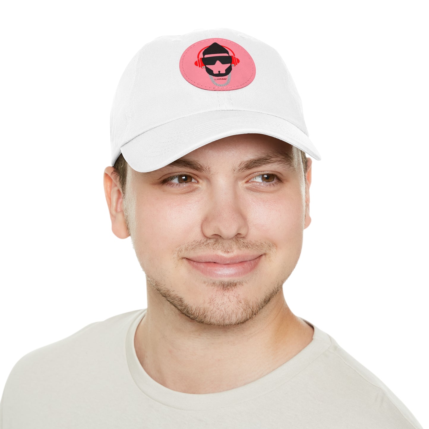 Dad Hat with Leather Patch (Round)