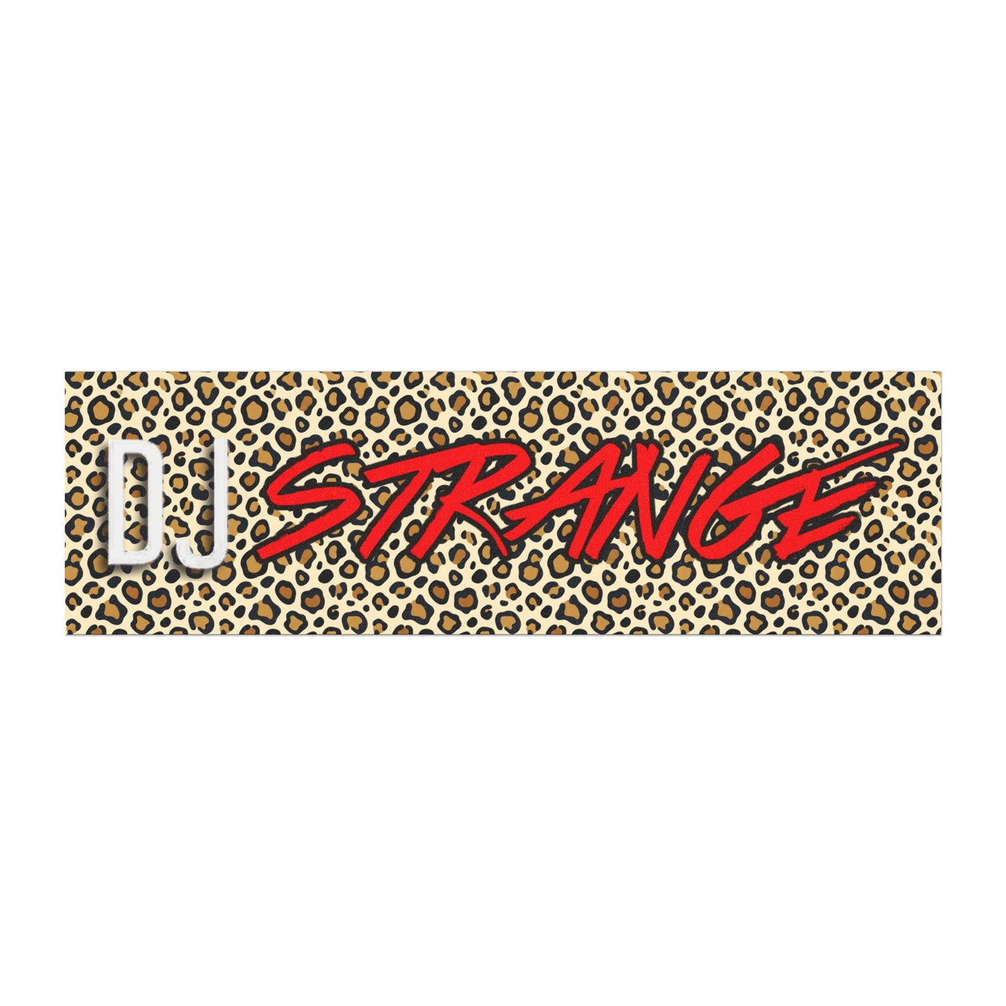 Leopard DJ Car Magnet — Retro Headphones & Chain Auto Decal