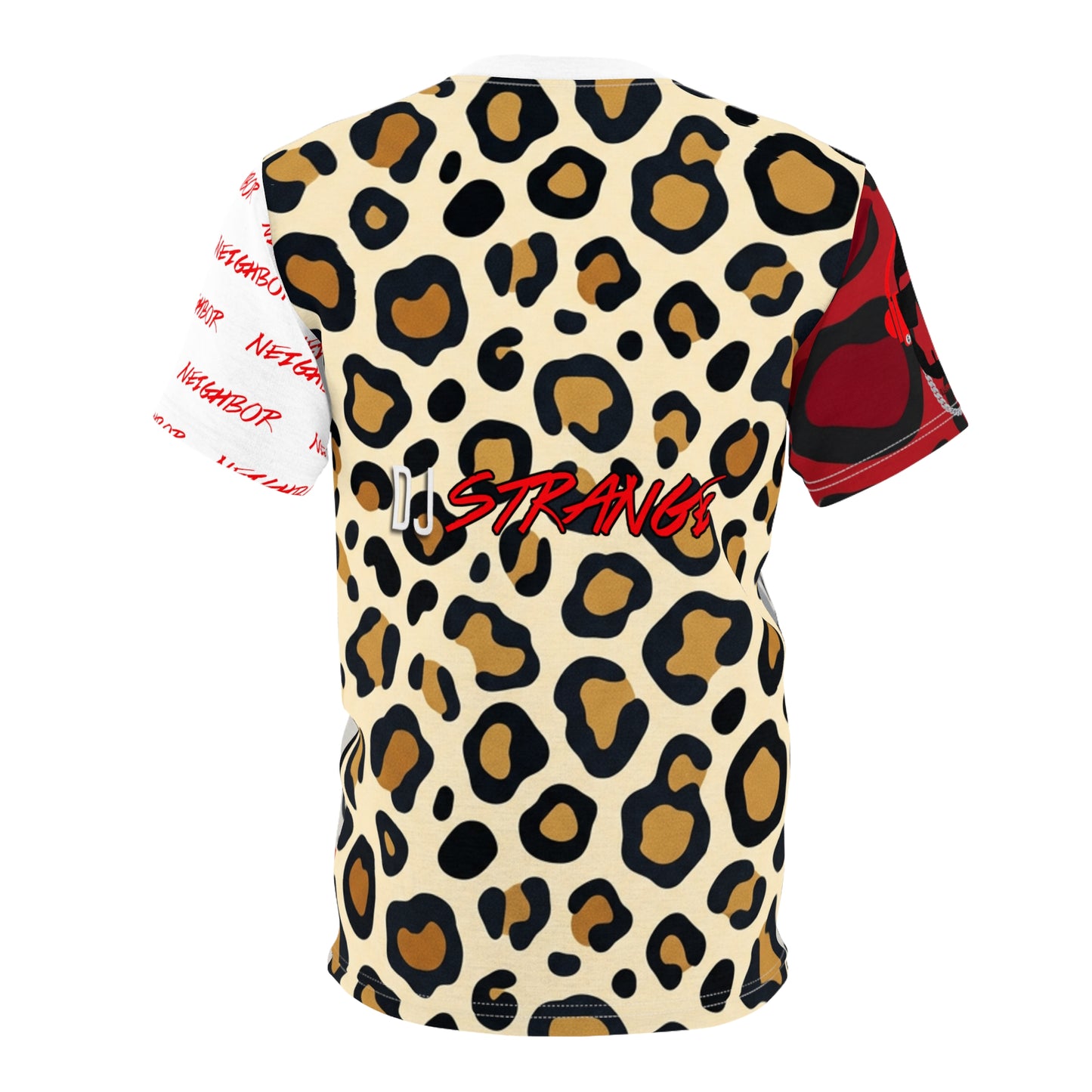 Strange Wear Leopard Graphic Tee — All-Over Print Streetwear