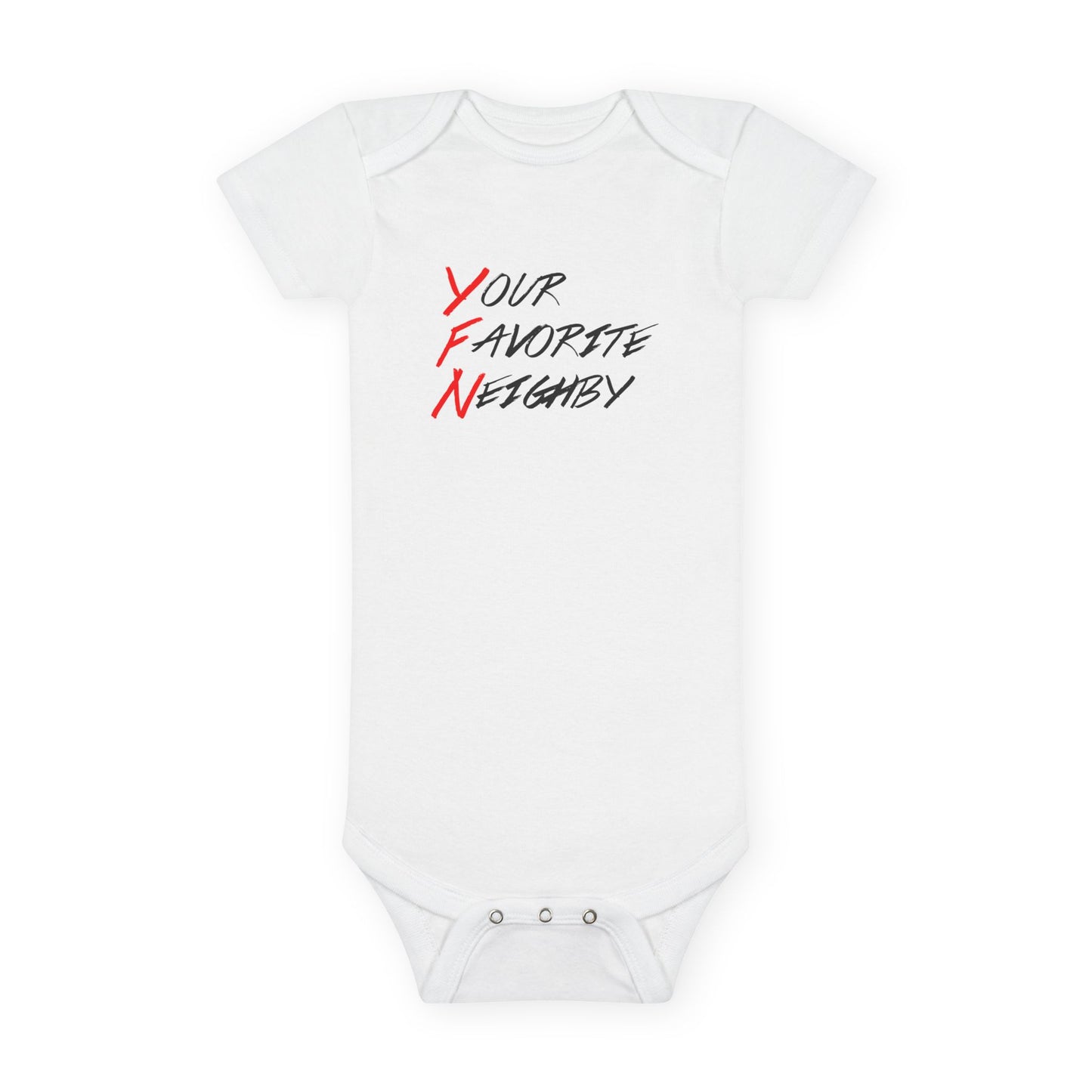 Neighby Baby Onesie - "Your Favorite Neighby" Baby Bodysuit with Strange Silhouette