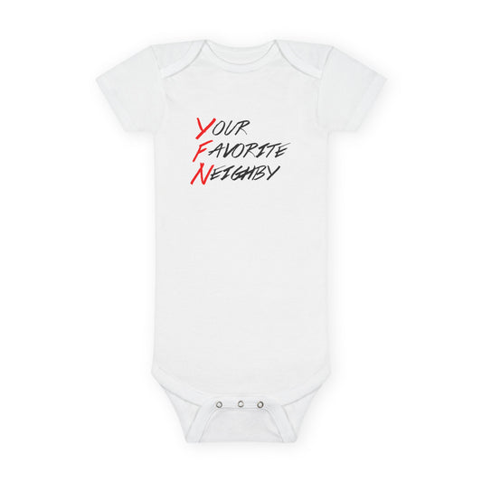 Neighby Baby Onesie - "Your Favorite Neighby" Baby Bodysuit with Strange Silhouette