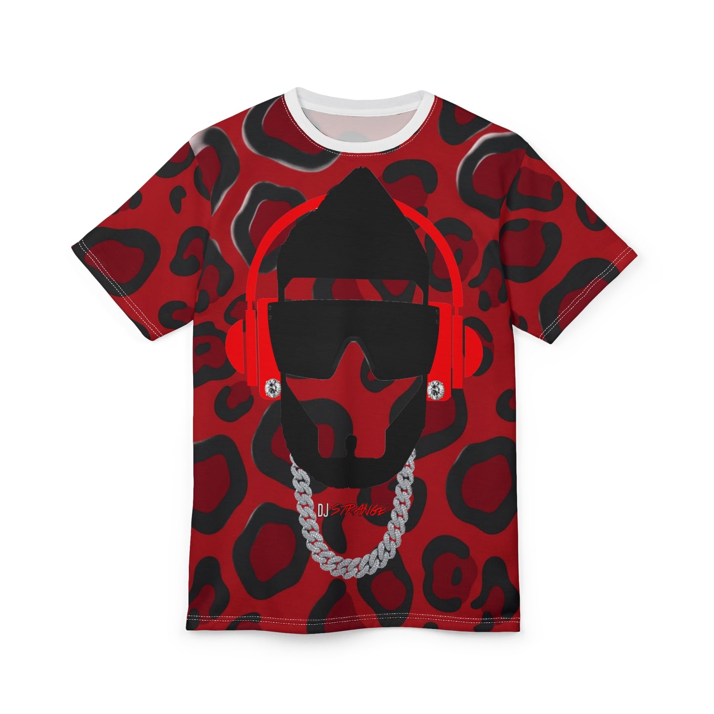 Red Leopard Print StrangeWear Graphic Tee