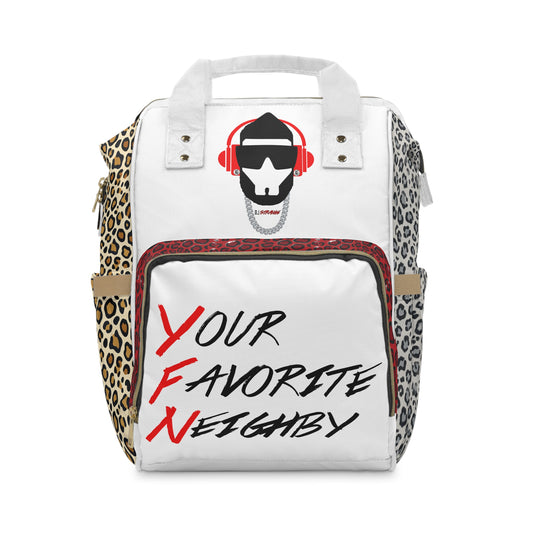 Leopard Patch Multifunctional Diaper Backpack — "Your Favorite Neighby"