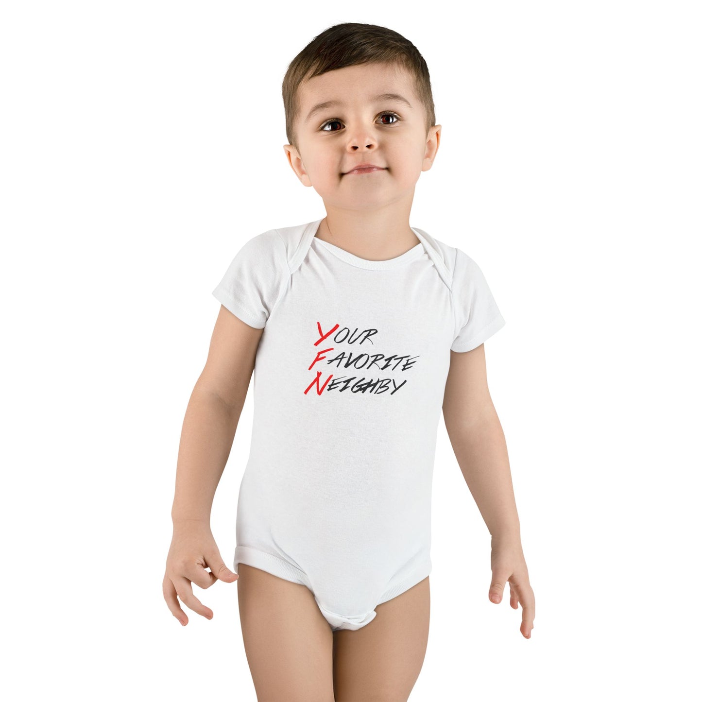 Neighby Baby Onesie - "Your Favorite Neighby" Baby Bodysuit with Strange Silhouette