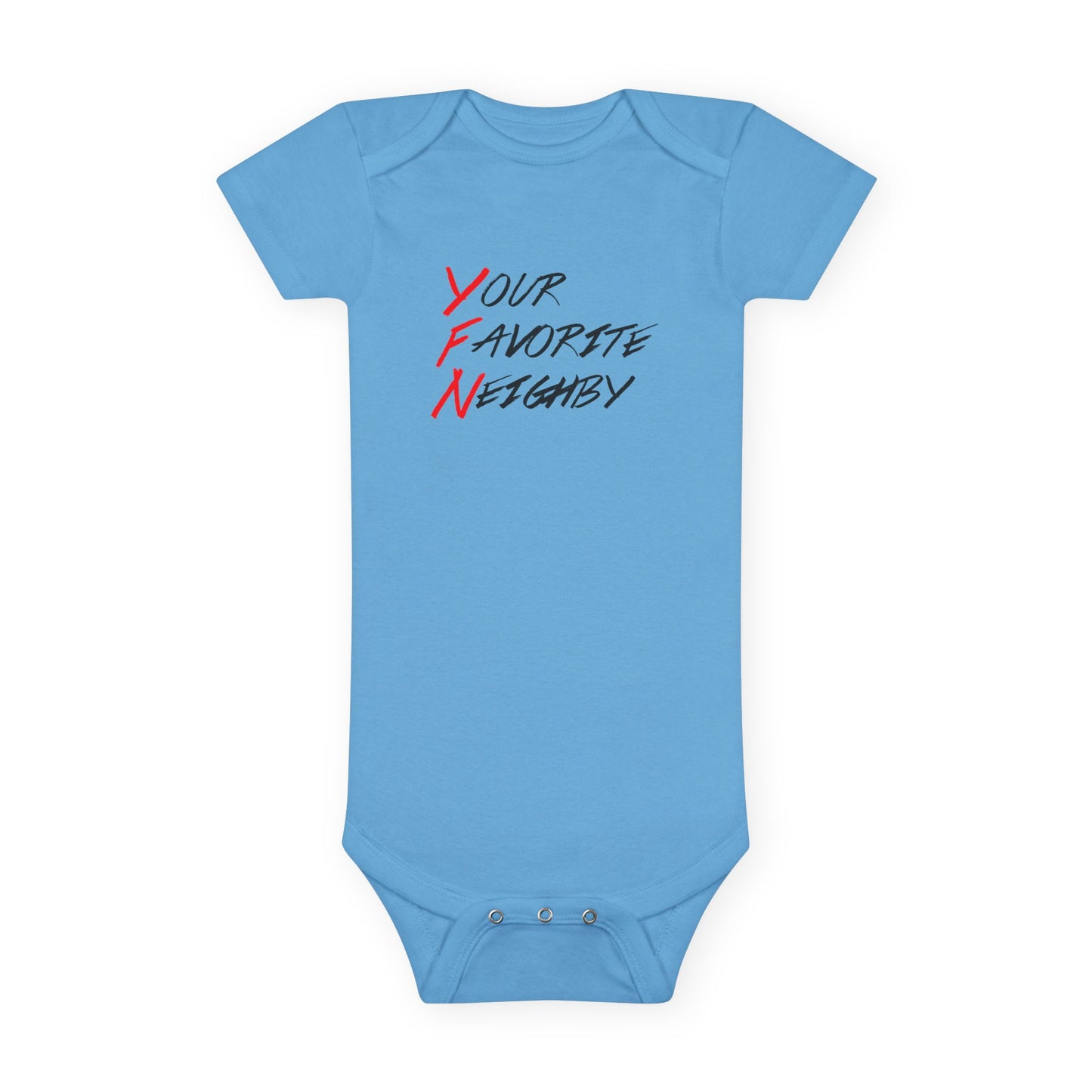 Neighby Baby Onesie - "Your Favorite Neighby" Baby Bodysuit with Strange Silhouette