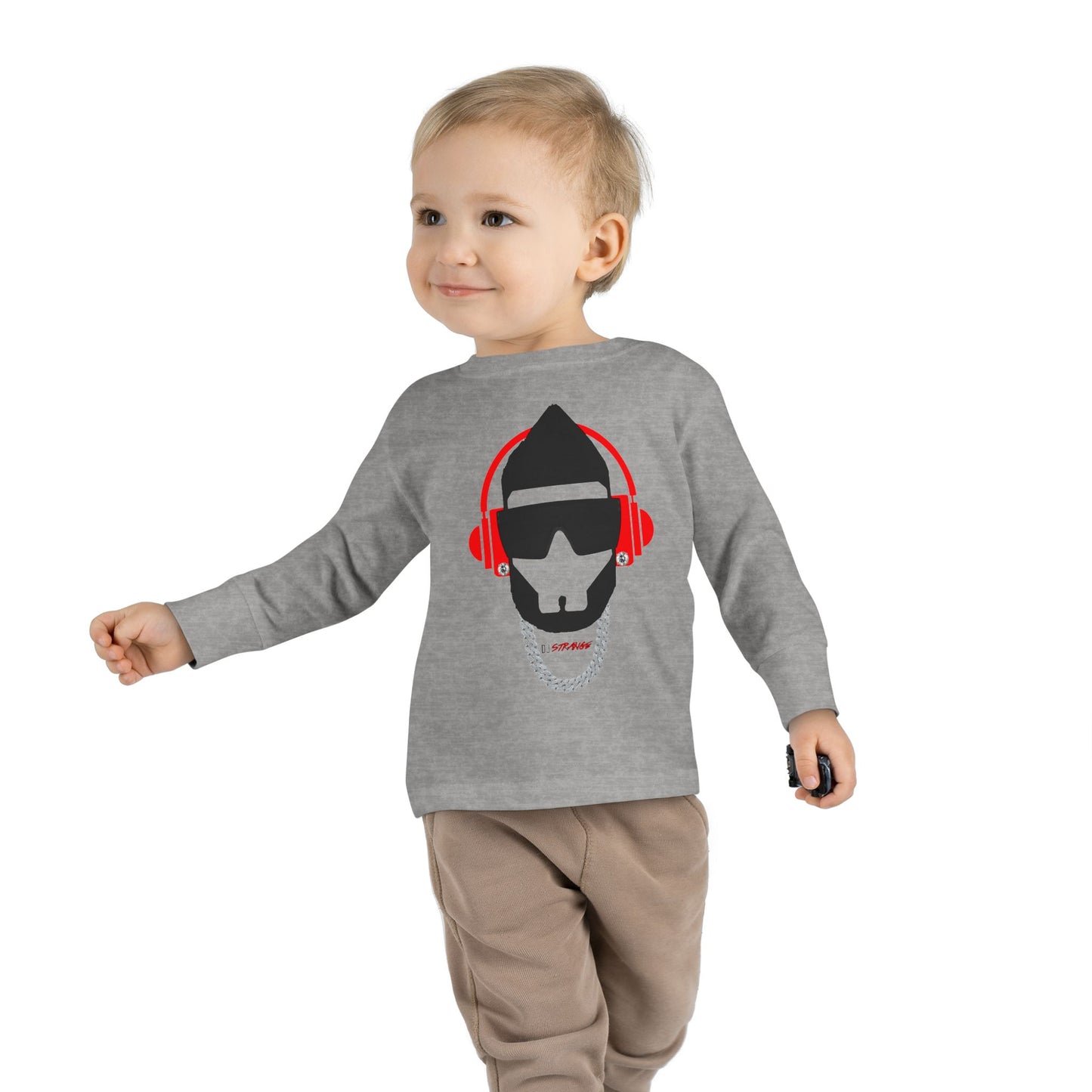 Toddler Long Sleeve Tee — DJ Strange Silhouette Graphic