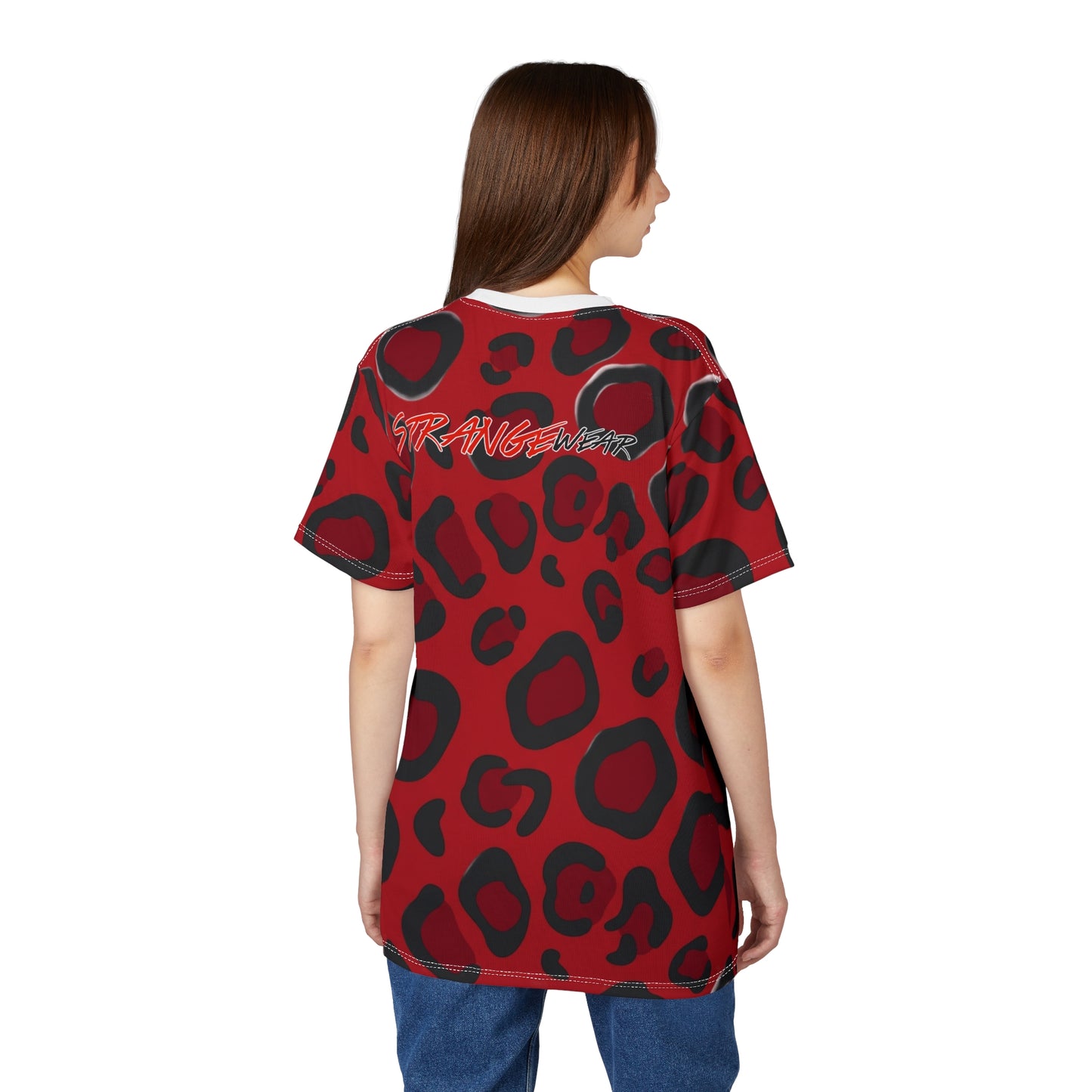 Red Leopard Print StrangeWear Graphic Tee