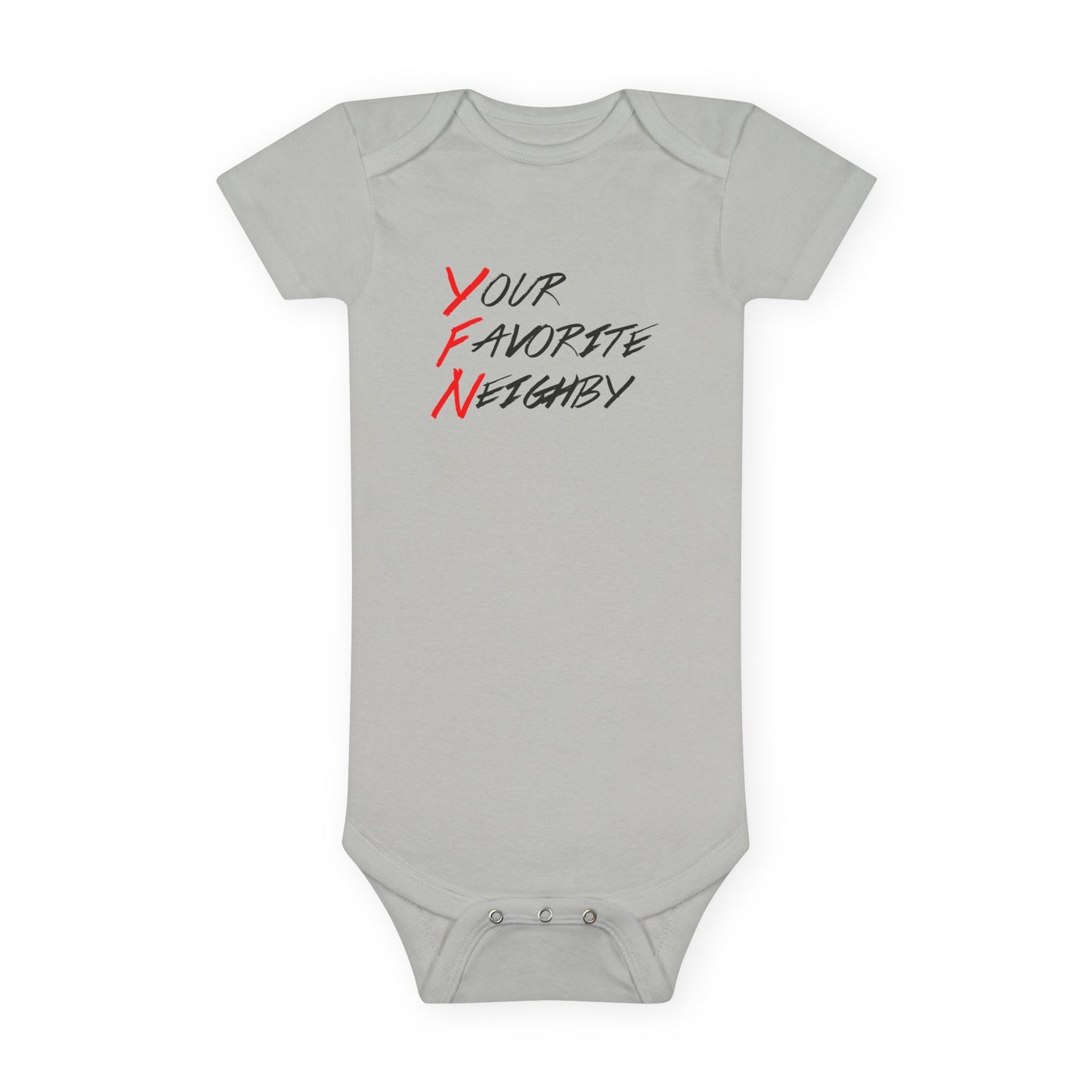 Neighby Baby Onesie - "Your Favorite Neighby" Baby Bodysuit with Strange Silhouette