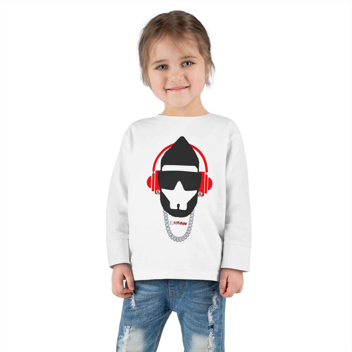 Toddler Long Sleeve Tee — DJ Strange Silhouette Graphic