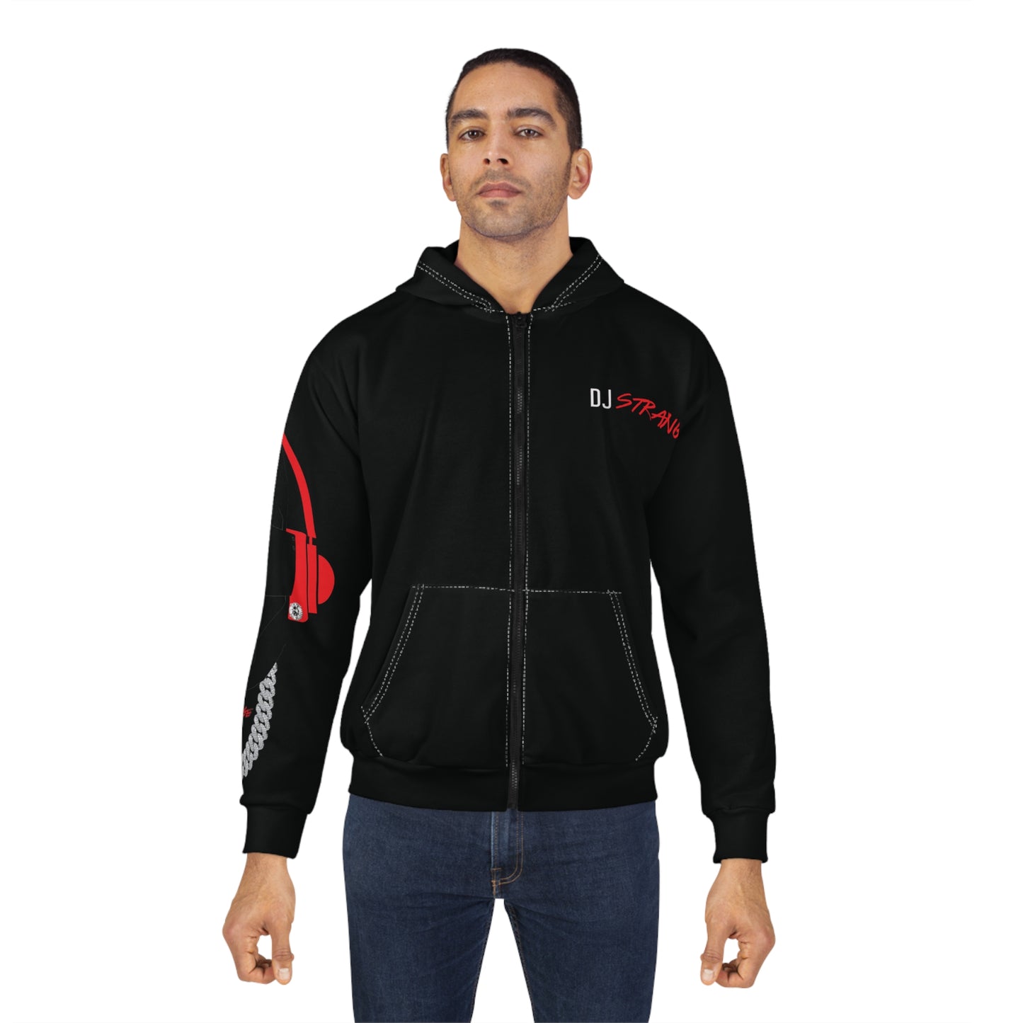 Unisex Zip Hoodie - DJ STRANGE & NEIGHBOR Graphic AOP