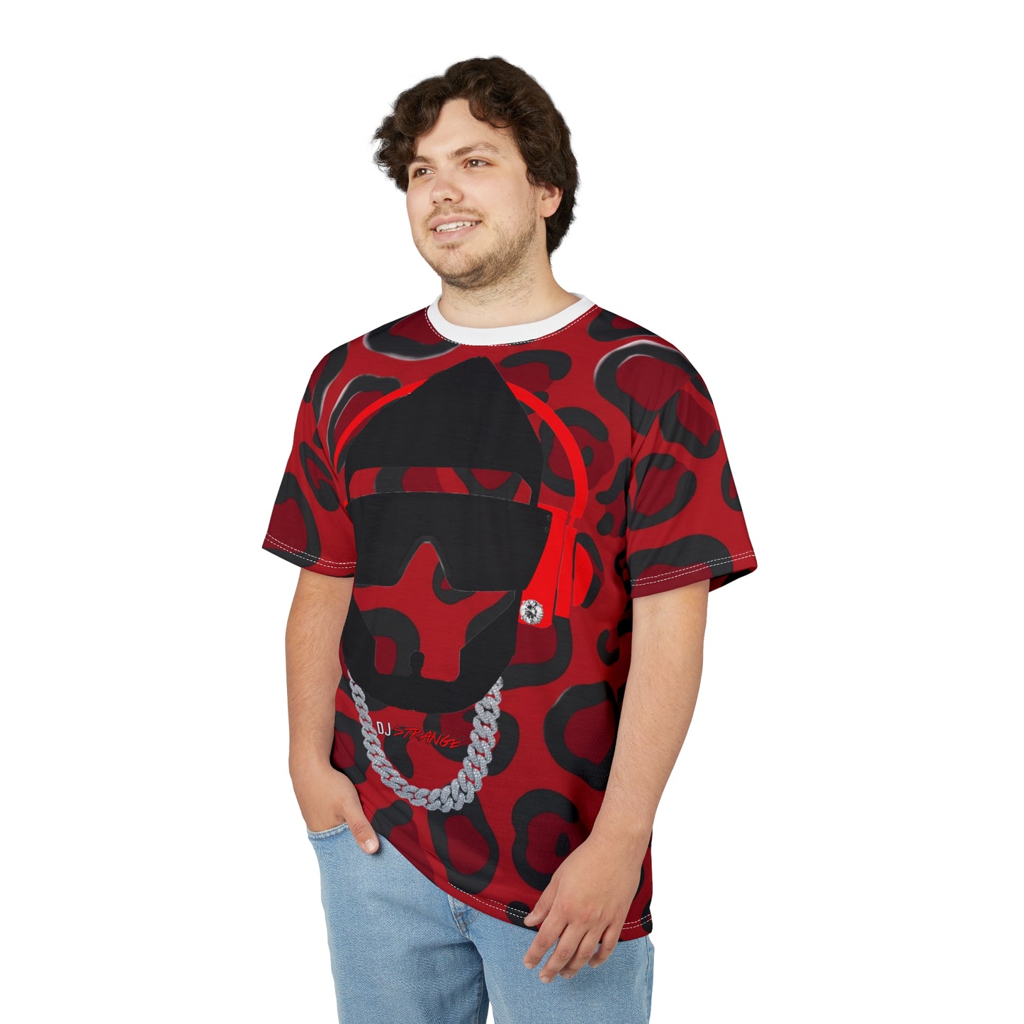Red Leopard Print StrangeWear Graphic Tee