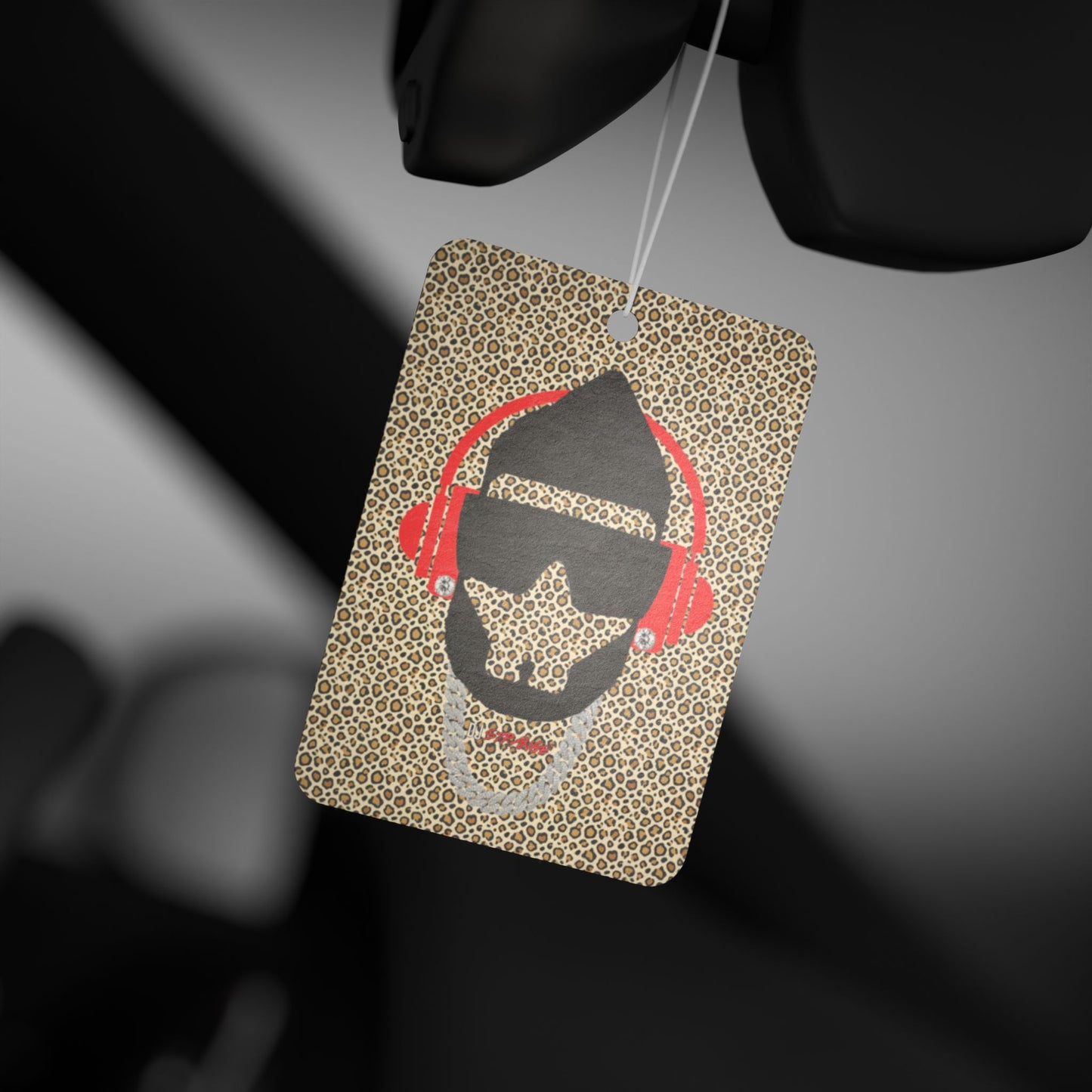 Leopard Strange Silhouette Headphones Car Air Freshener – Rocker Retro Scent Hanger