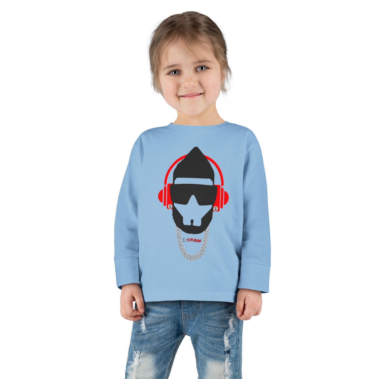 Toddler Long Sleeve Tee — DJ Strange Silhouette Graphic