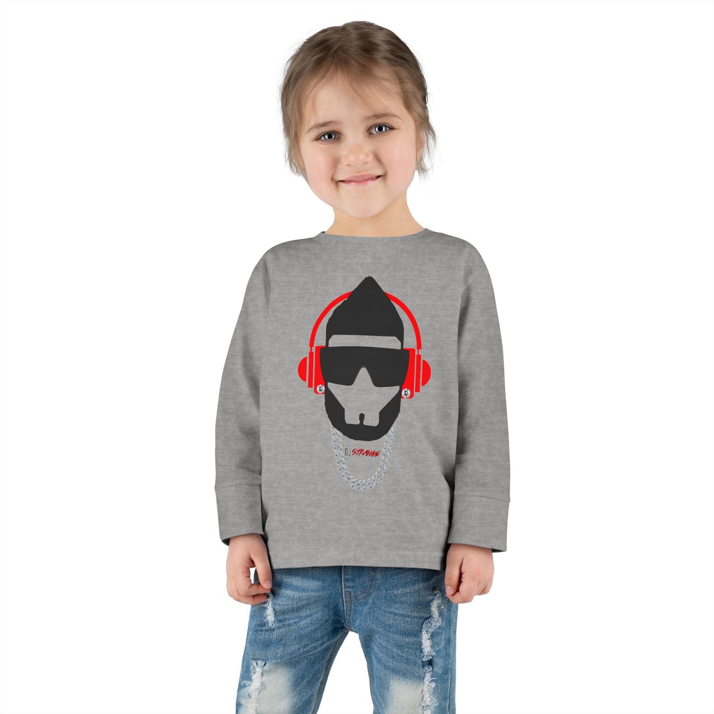 Toddler Long Sleeve Tee — DJ Strange Silhouette Graphic