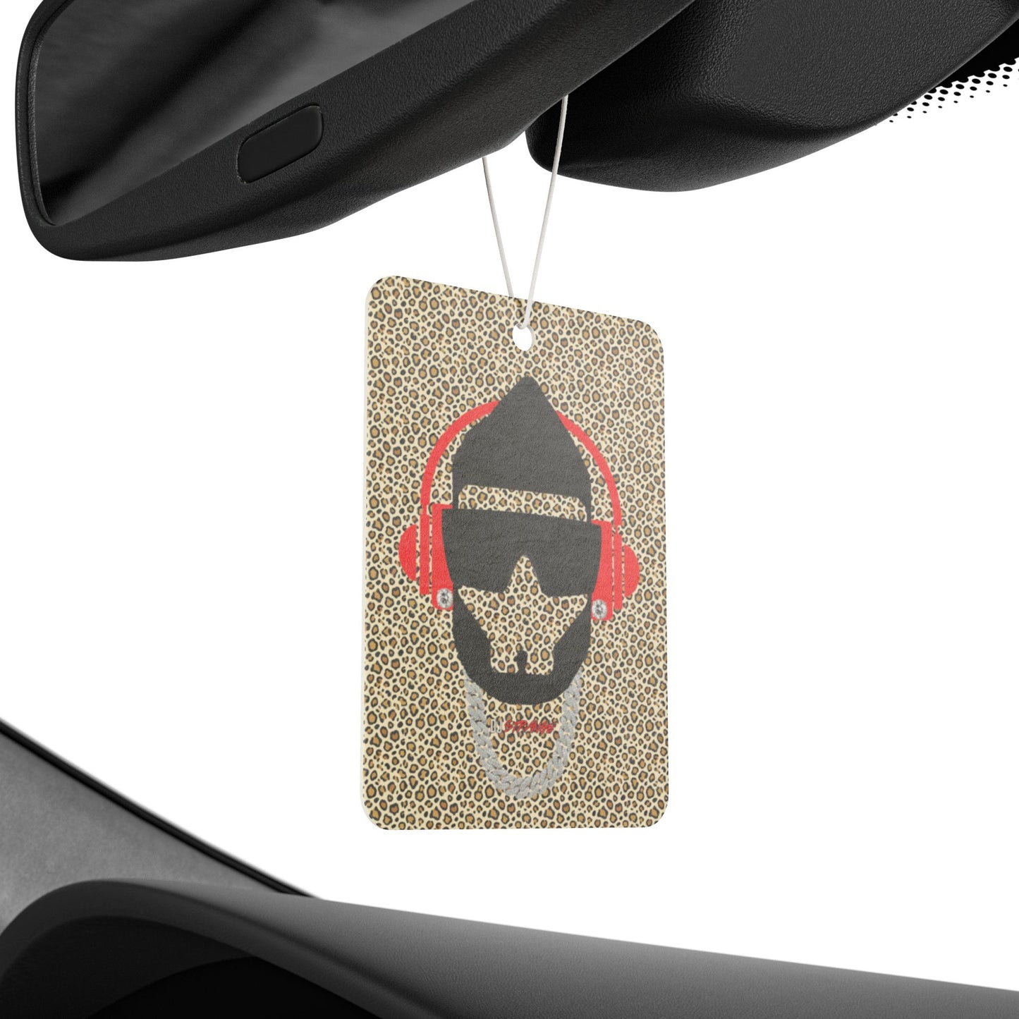 Leopard Strange Silhouette Headphones Car Air Freshener – Rocker Retro Scent Hanger
