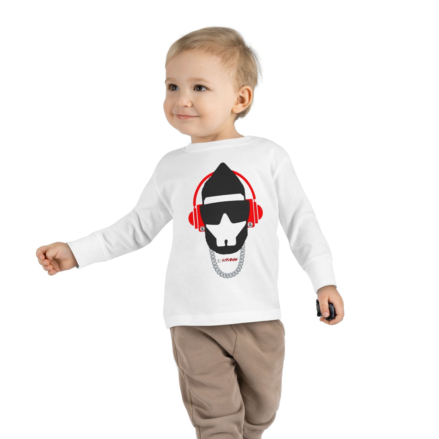 Toddler Long Sleeve Tee — DJ Strange Silhouette Graphic
