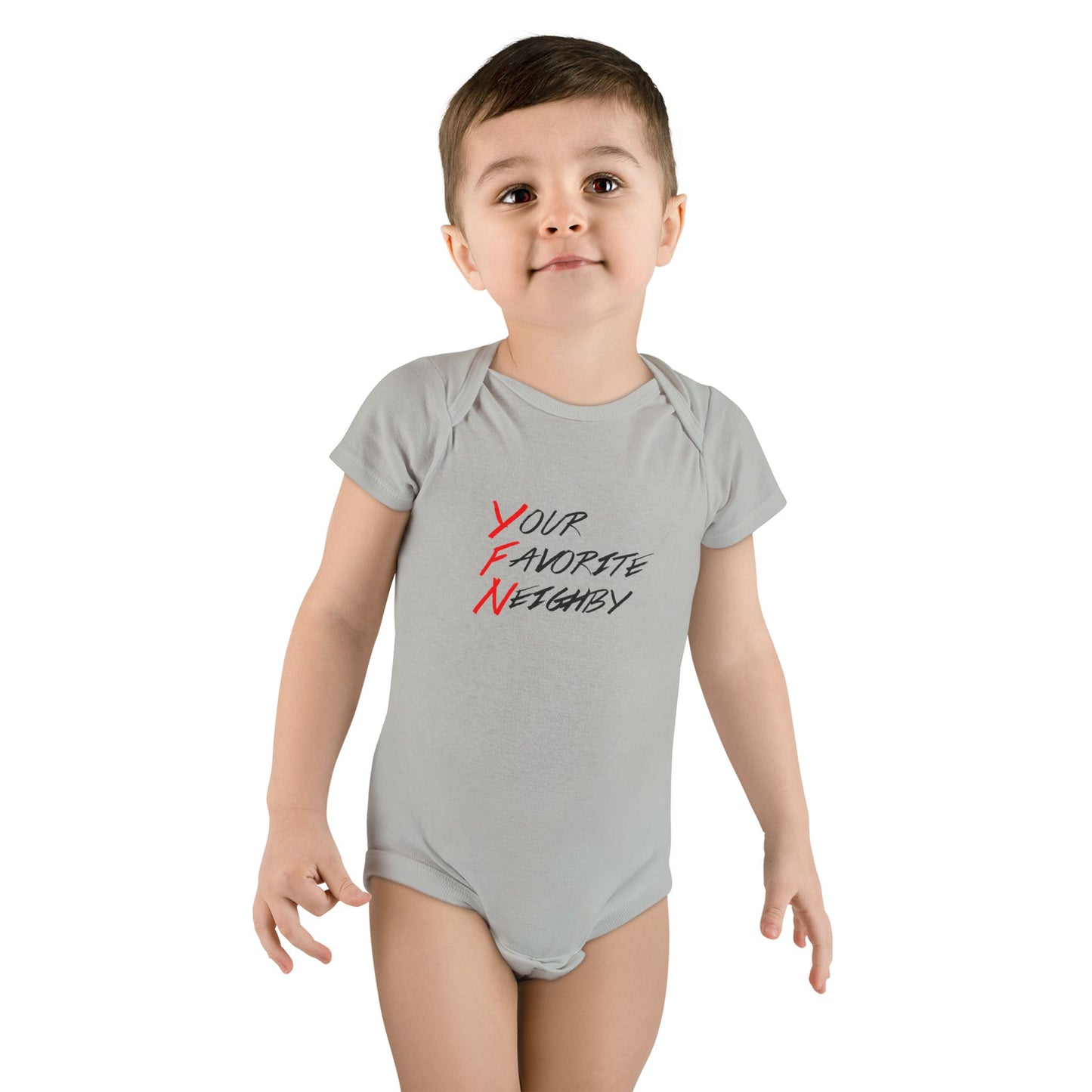 Neighby Baby Onesie - "Your Favorite Neighby" Baby Bodysuit with Strange Silhouette