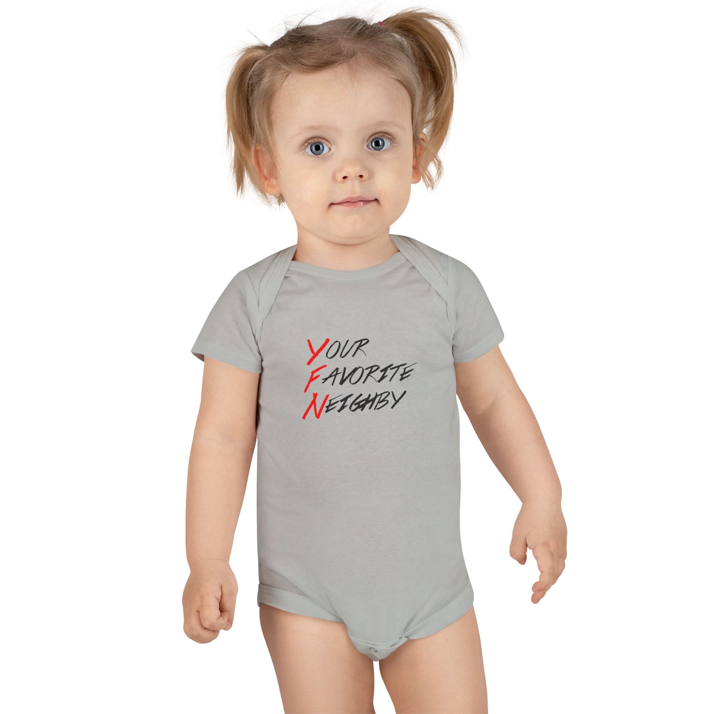 Neighby Baby Onesie - "Your Favorite Neighby" Baby Bodysuit with Strange Silhouette