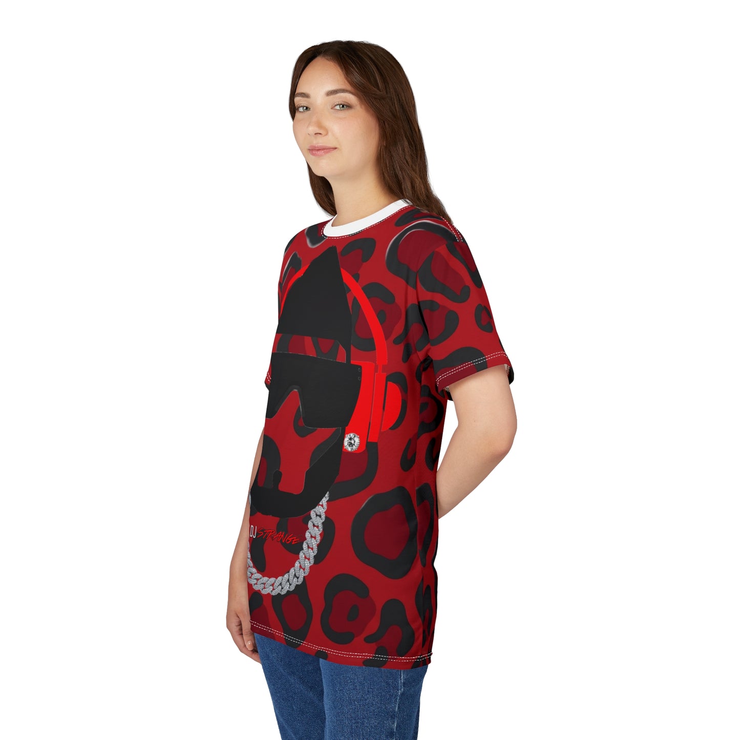 Red Leopard Print StrangeWear Graphic Tee