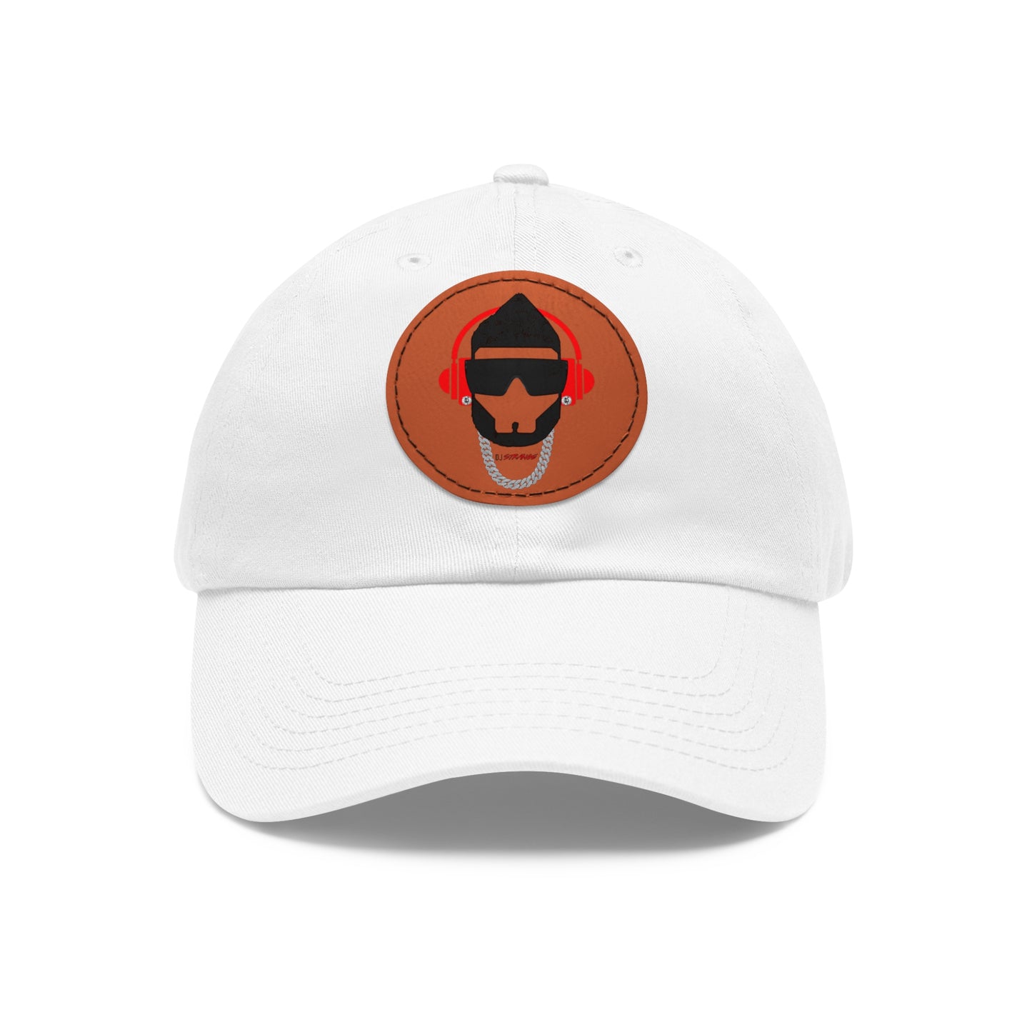 Dad Hat with Leather Patch (Round)