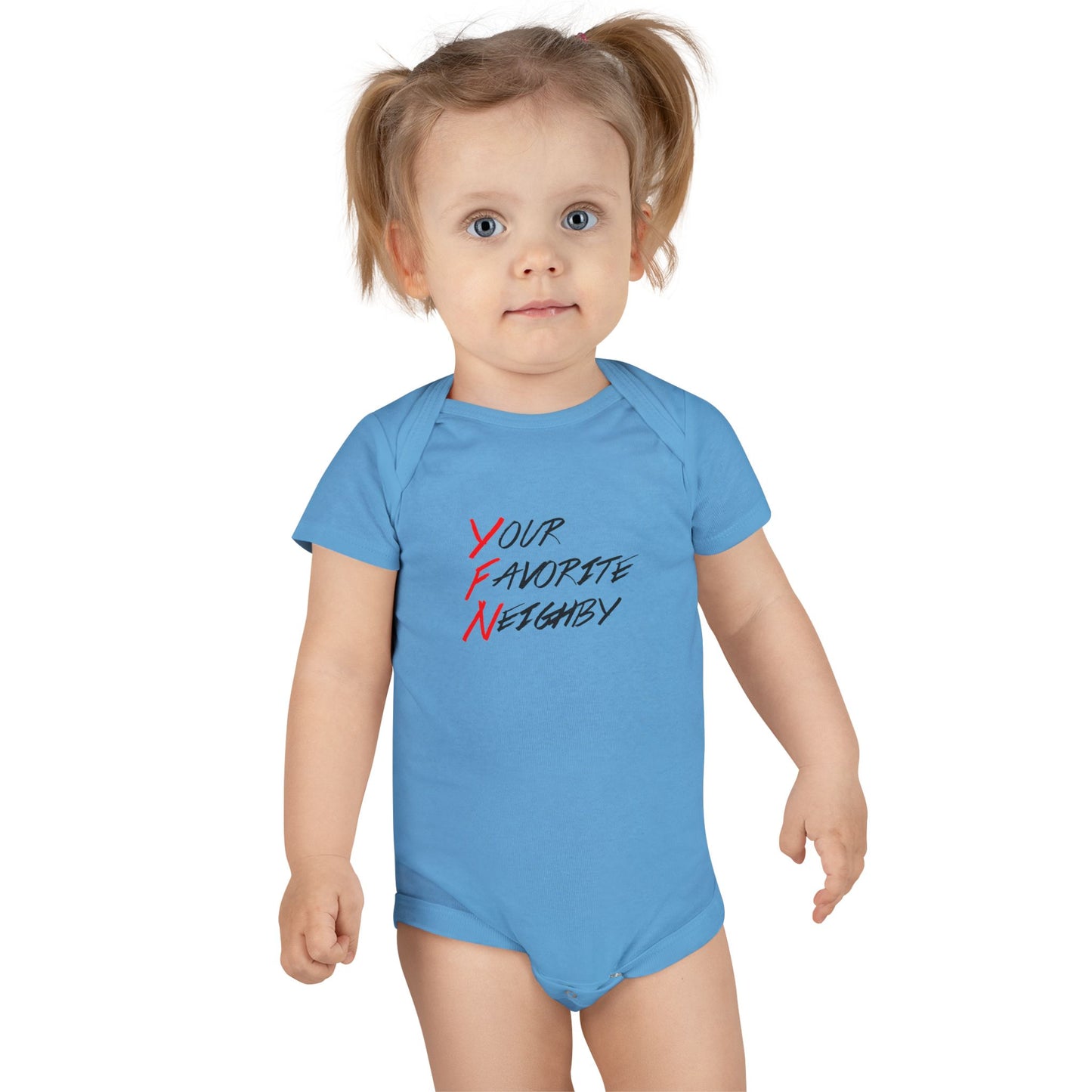 Neighby Baby Onesie - "Your Favorite Neighby" Baby Bodysuit with Strange Silhouette
