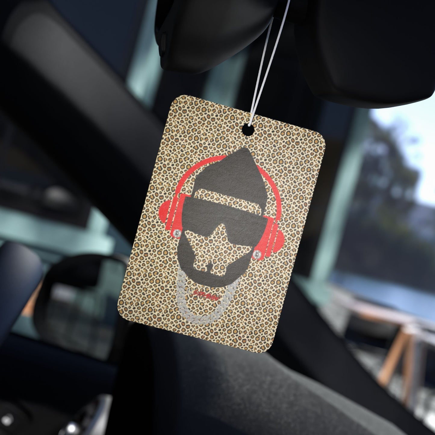 Leopard Strange Silhouette Headphones Car Air Freshener – Rocker Retro Scent Hanger