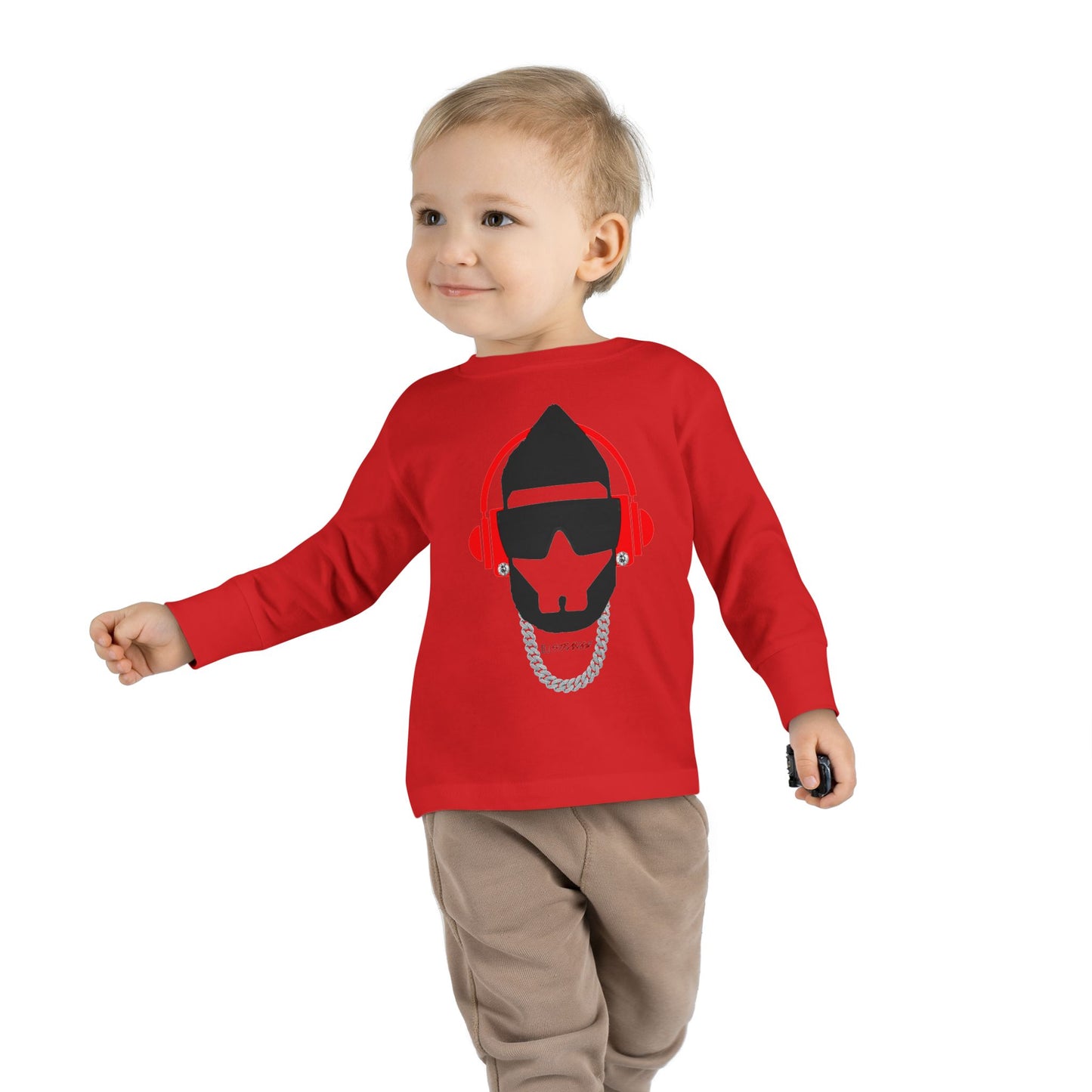 Toddler Long Sleeve Tee — DJ Strange Silhouette Graphic