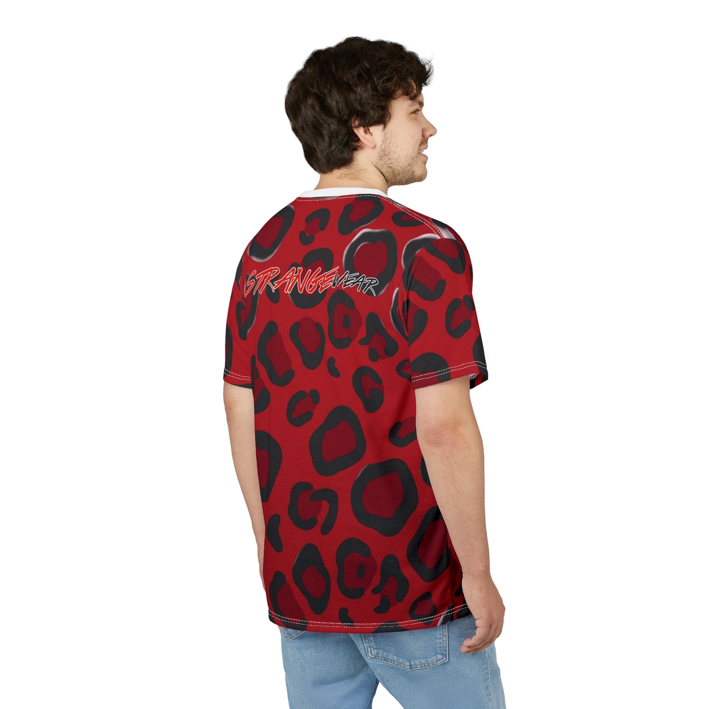Red Leopard Print StrangeWear Graphic Tee